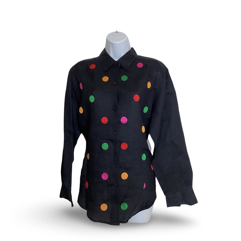 Tracy M Polka Dot Button Down